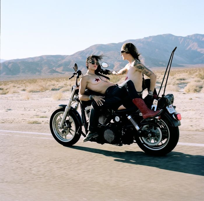 Girls on a motorcycle in Kouliacan
